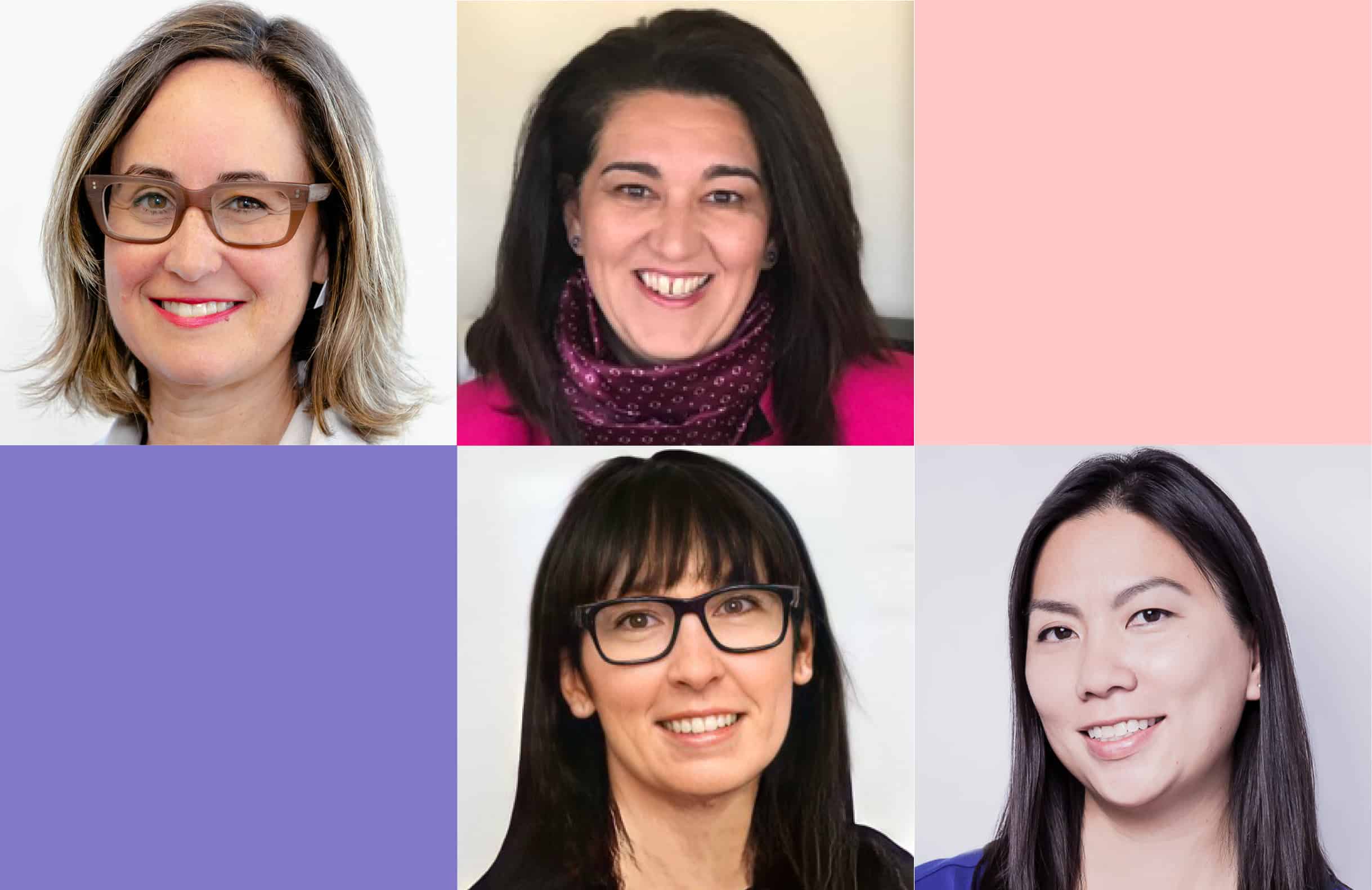headshots of Kelly Grover, CEO of Cystic Fibrosis Canada, Connie Côté, CEO of Health Charities Coalition of Canada, Jennifer Nebesky, CEO of Canadian Liver Foundation and Dr. Karen Lee, CEO of Parkinson Canada