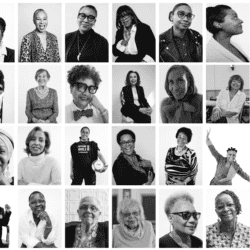 40 thumbnail portraits of Black women leadership in black and white photography.