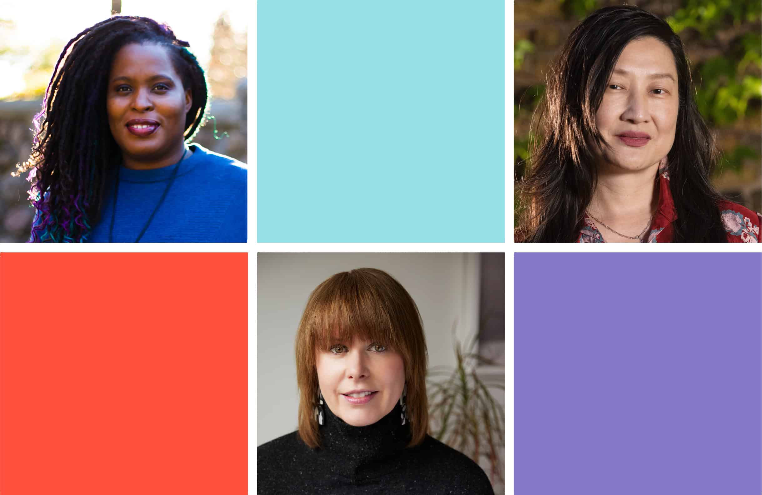 Head shots of three people: Kadon Douglas, BIPOC TV and Film; Sally Lee, Canadian Independent Screen Fund for Black and People of Colour Creators; and Kerry Swanson, Indigenous Screen Office.