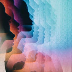 Prismatic images of a young woman.