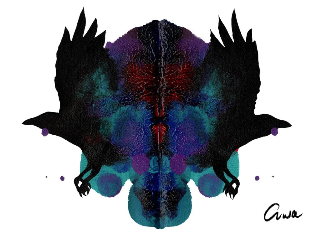 A stylized illustration of a human skull representing death, the end of a stage, by artist Eruoma Awashish.