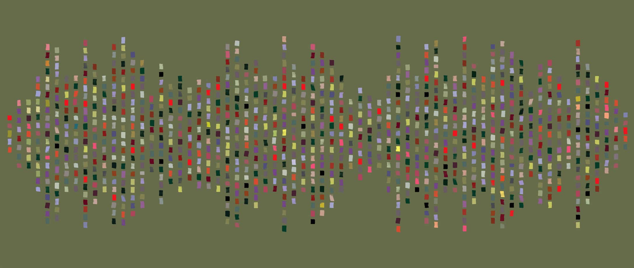 Illustration showing a colourful sound wave pattern.