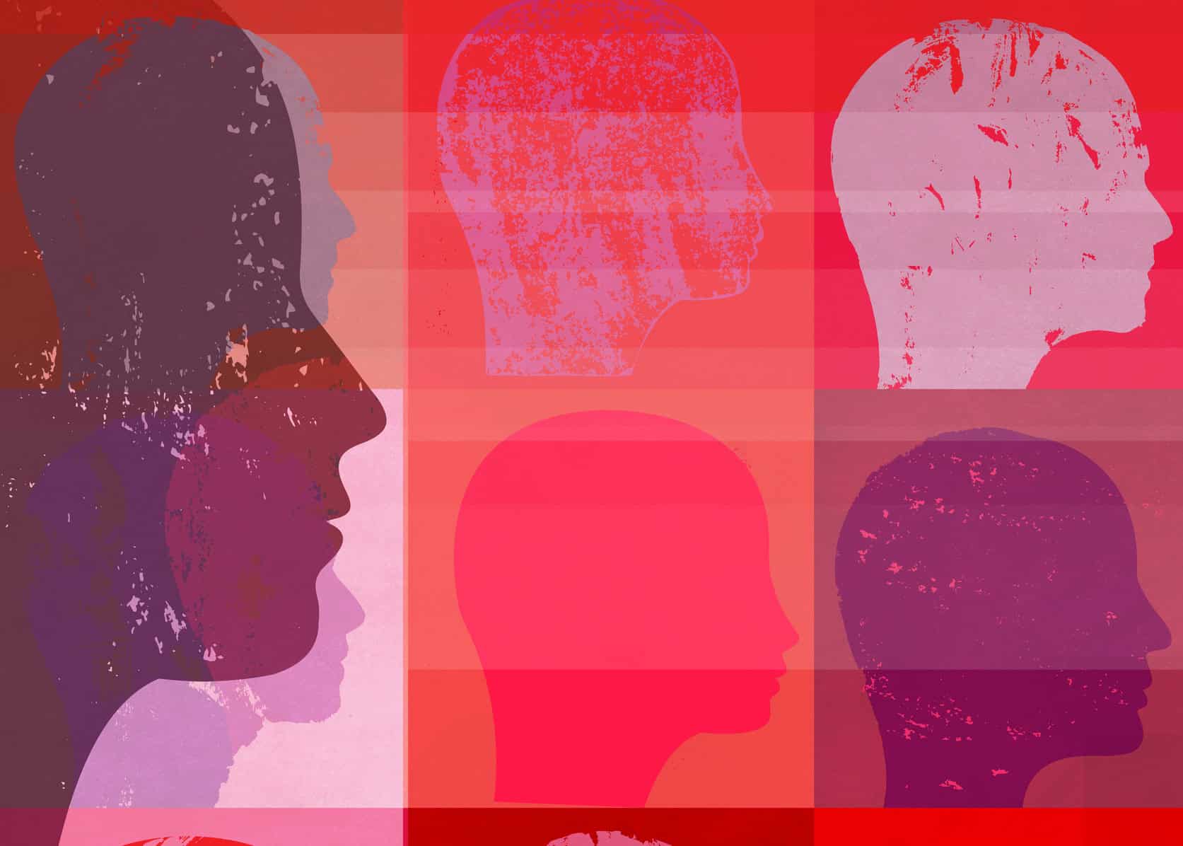 A graphic that shows silhouettes of women’s heads.