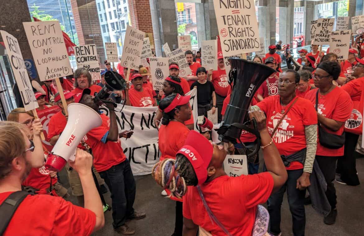 An ACORN Canada demonstration for tenant rights.