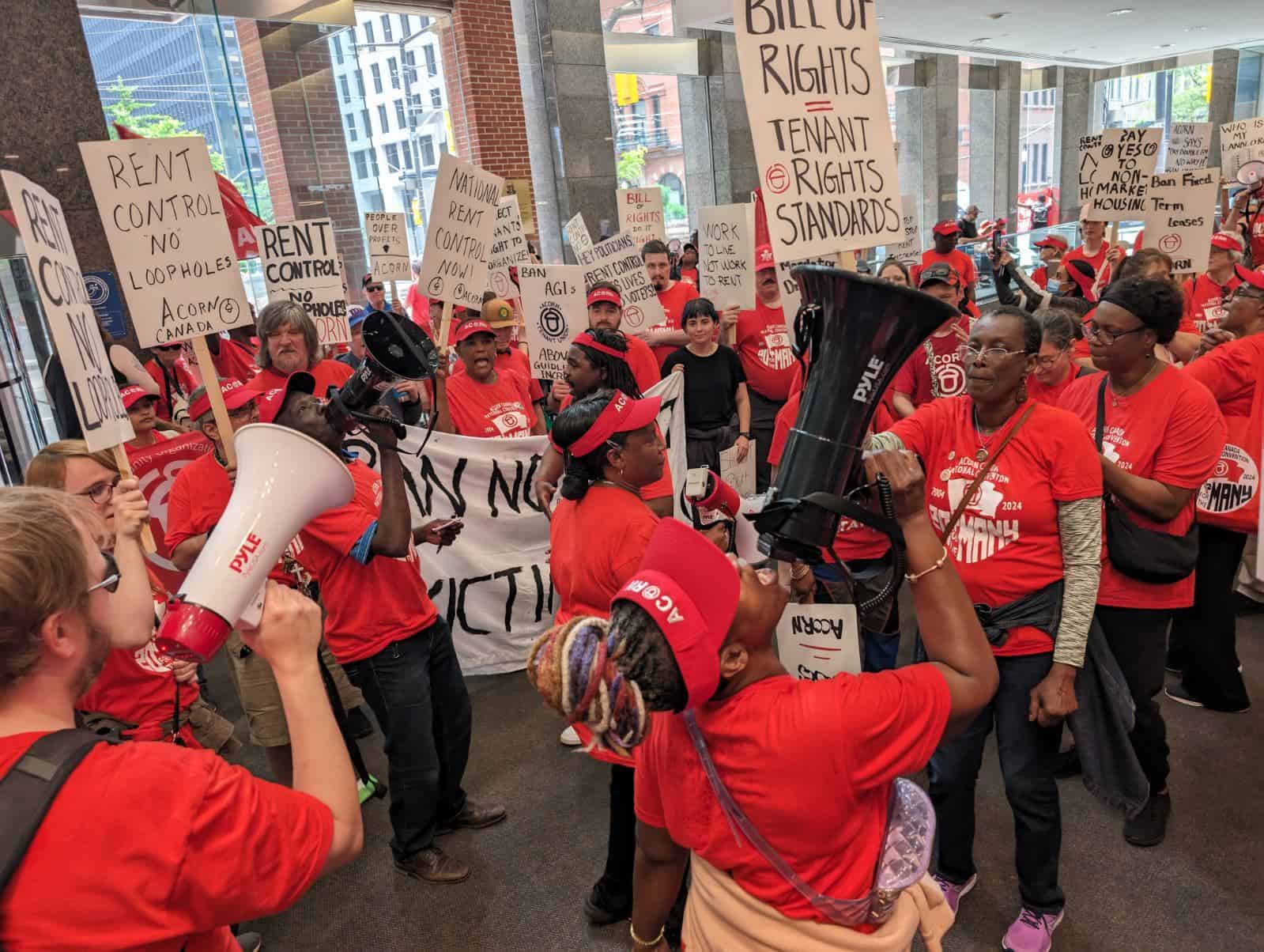 An ACORN Canada demonstration for tenant rights.