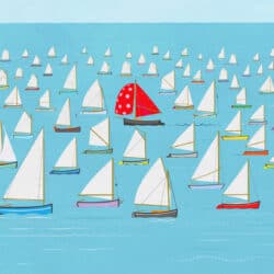 An illustration called "Dare to Be Different" shows a boat with a red sail going in the opposite direction to a fleet of small sailboats with white sails.