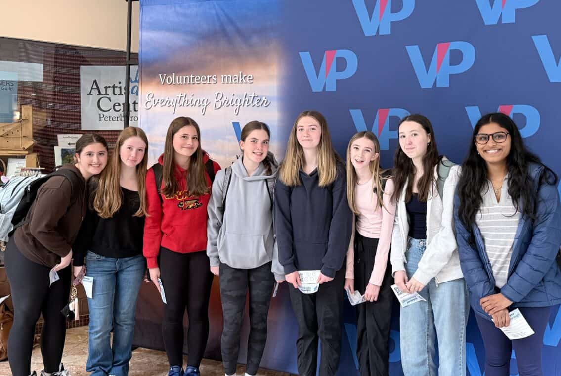 A photo of eight young attendees at Volunteer Peterborough’s third annual “Meet Your Match” fair.
