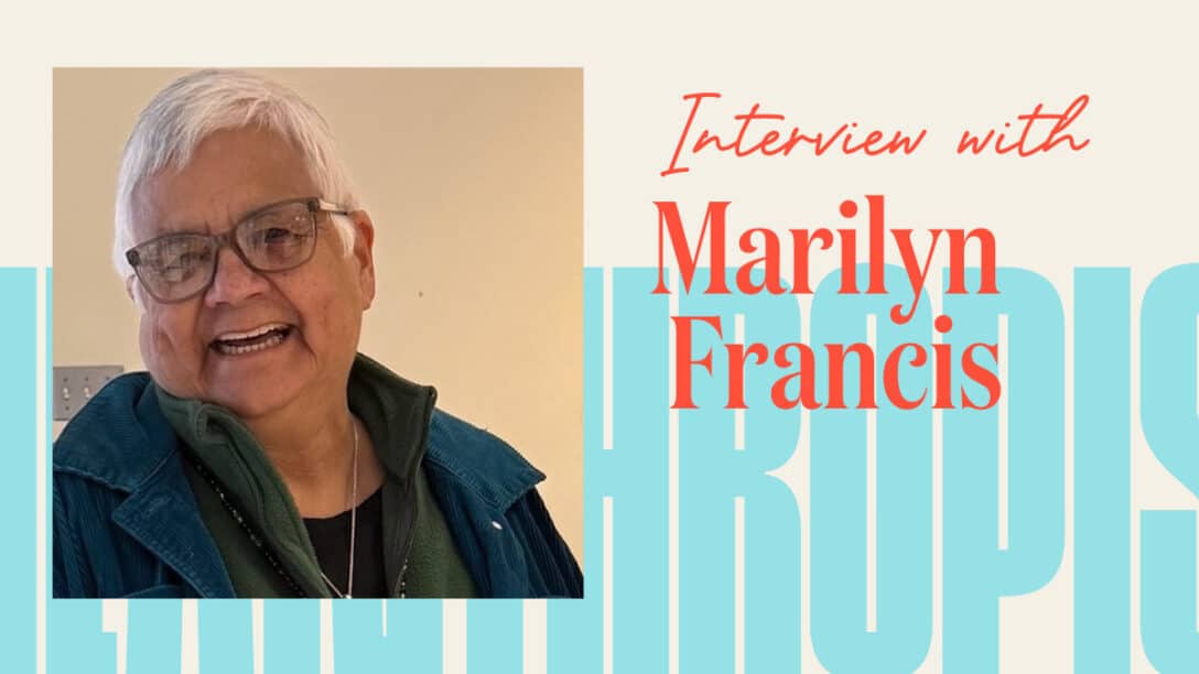 A photo of Marilyn Francis beside text that reads "Interview with Marilyn Francis."